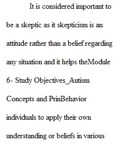 Module 6- Study Objectives_Autism Concepts and Prince Behavior